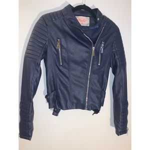 FAUX LEATHER MOTO JACKET